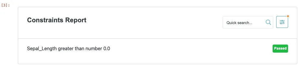 whylogs の Data Constraint の画面